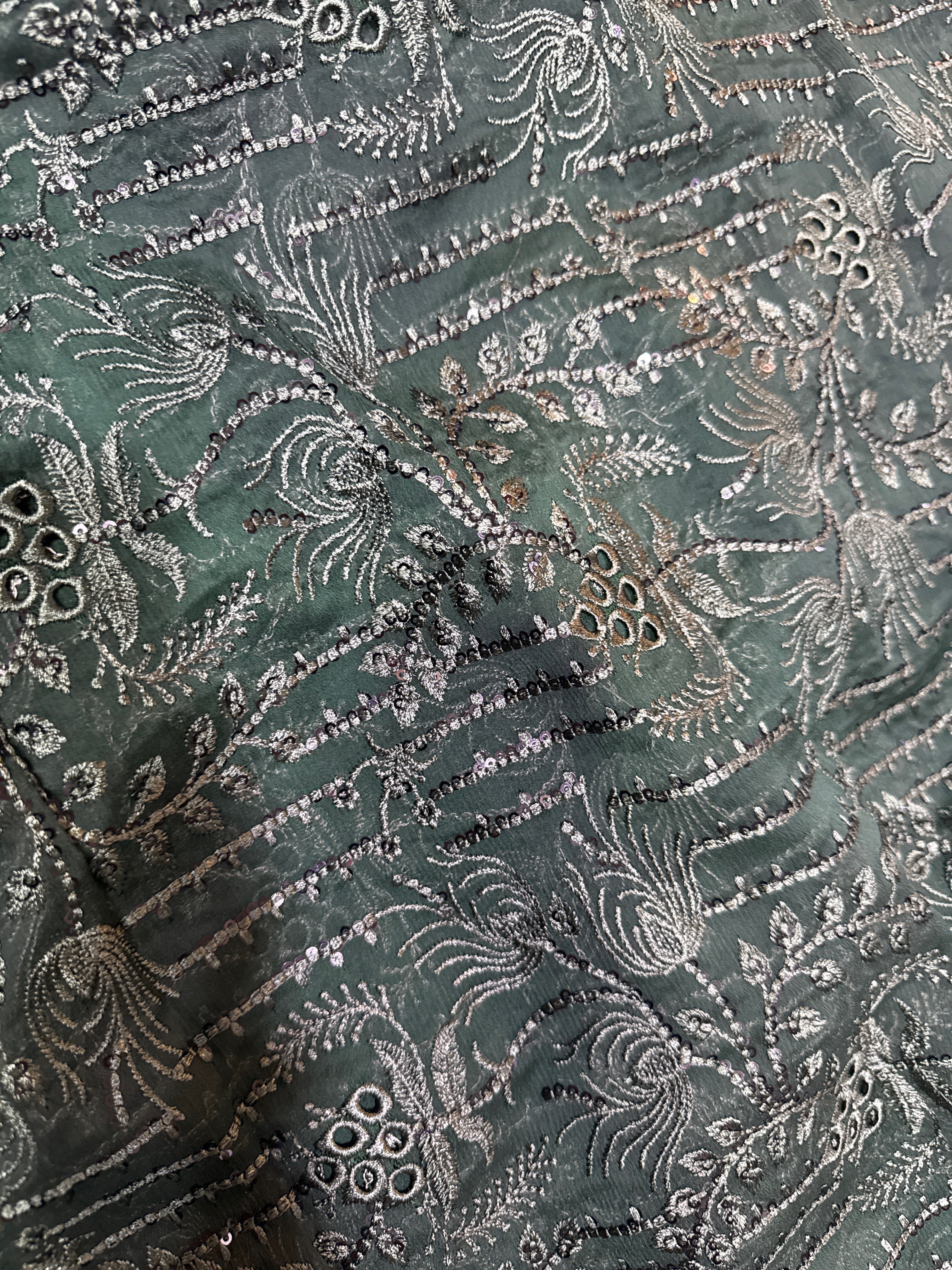 Soft Chiffon Dress With Heavy Threads Work