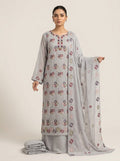 Soft Chiffon Threads Work Unstitched Dress | 8 Colors Available