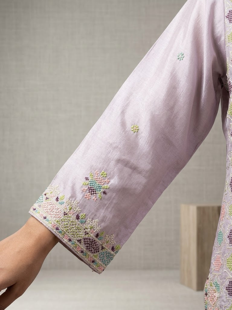 Ready To Wear Dress Raw silk Fabric With Heavy Embroidery