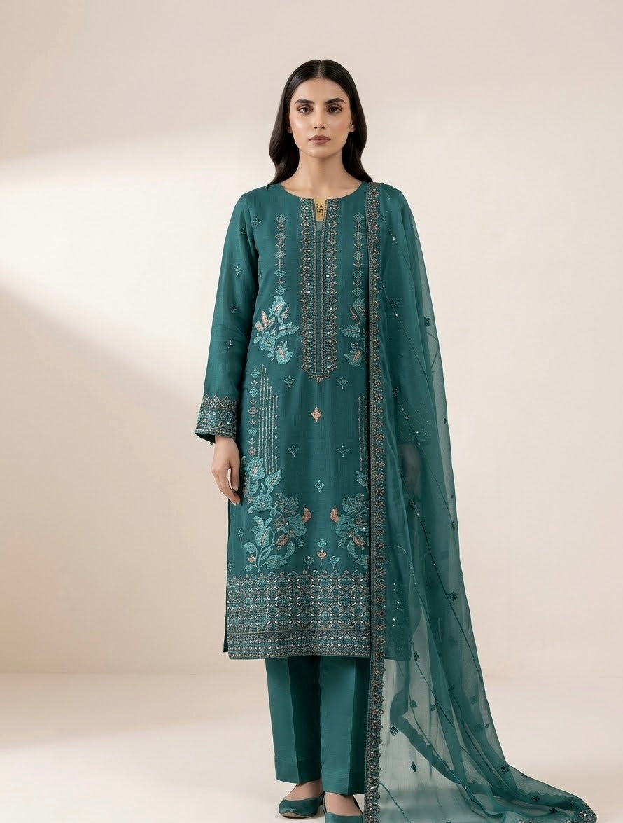 Festive Maria Soft Chiffon Same Threads with Seq Unstitched Suit | 4-Piece | 7 Colors